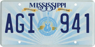 MS license plate AGI941