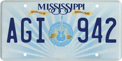 MS license plate AGI942