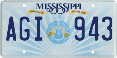 MS license plate AGI943