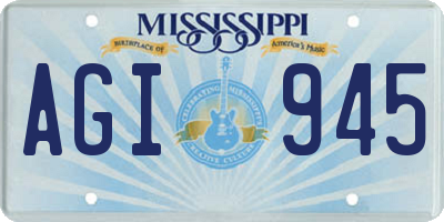 MS license plate AGI945