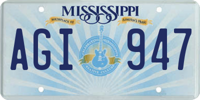 MS license plate AGI947