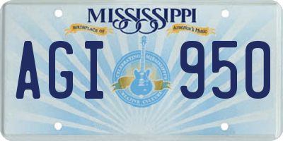 MS license plate AGI950