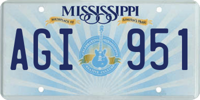 MS license plate AGI951