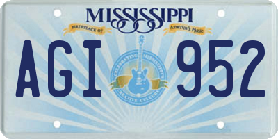 MS license plate AGI952