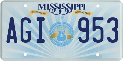 MS license plate AGI953