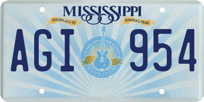 MS license plate AGI954
