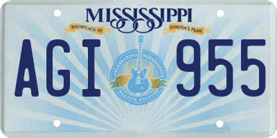 MS license plate AGI955