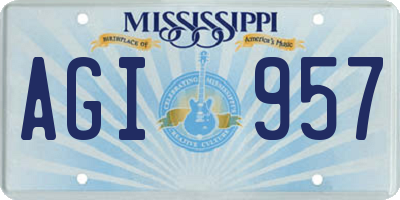 MS license plate AGI957