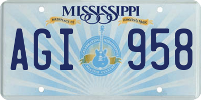 MS license plate AGI958