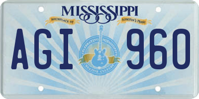 MS license plate AGI960