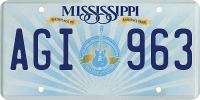 MS license plate AGI963