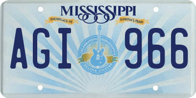 MS license plate AGI966