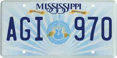 MS license plate AGI970