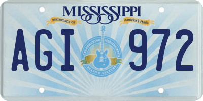 MS license plate AGI972