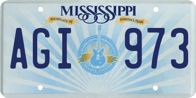 MS license plate AGI973