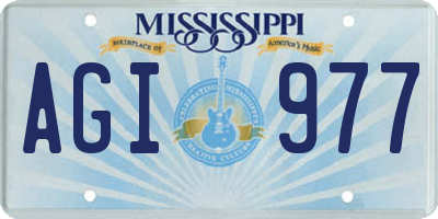 MS license plate AGI977