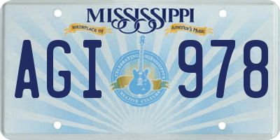 MS license plate AGI978