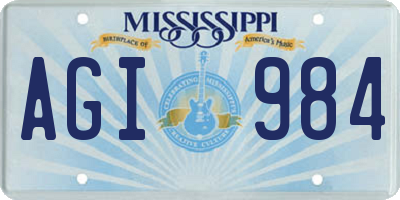 MS license plate AGI984