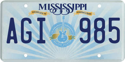 MS license plate AGI985