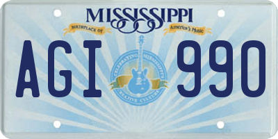MS license plate AGI990