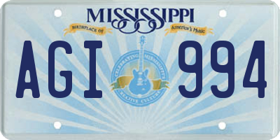 MS license plate AGI994