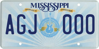 MS license plate AGJ000