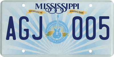 MS license plate AGJ005
