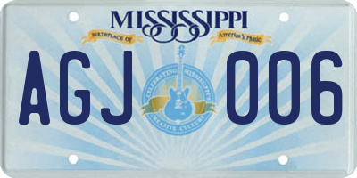 MS license plate AGJ006
