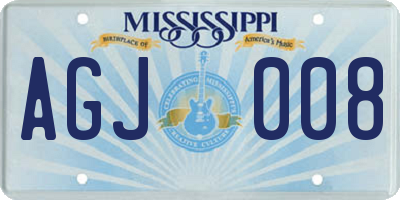 MS license plate AGJ008
