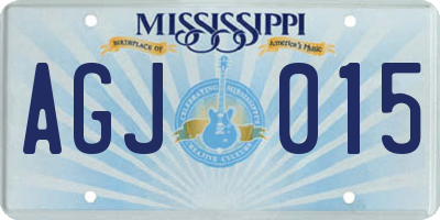MS license plate AGJ015