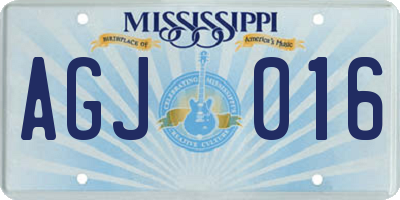 MS license plate AGJ016