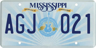 MS license plate AGJ021