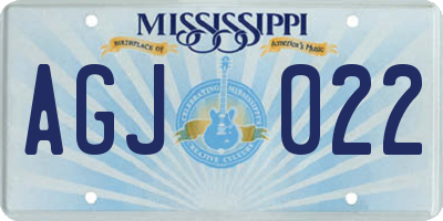 MS license plate AGJ022
