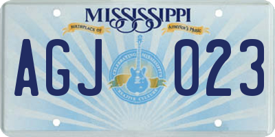 MS license plate AGJ023