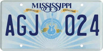 MS license plate AGJ024