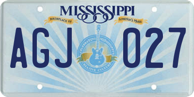 MS license plate AGJ027