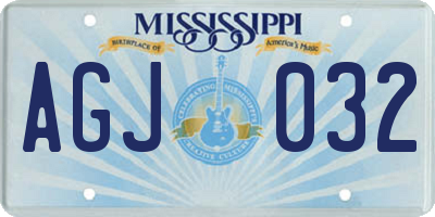 MS license plate AGJ032
