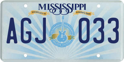 MS license plate AGJ033