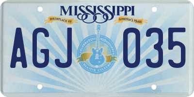 MS license plate AGJ035