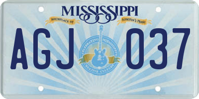 MS license plate AGJ037