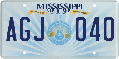 MS license plate AGJ040