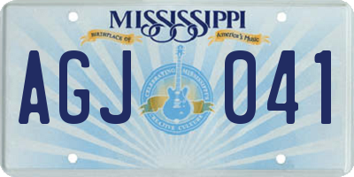 MS license plate AGJ041
