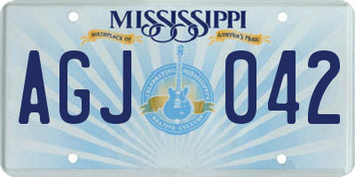 MS license plate AGJ042