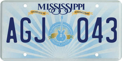 MS license plate AGJ043