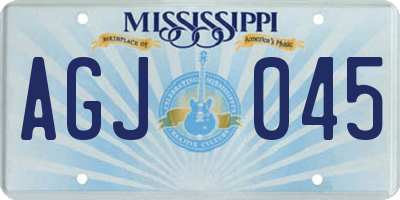 MS license plate AGJ045