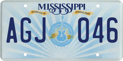 MS license plate AGJ046