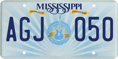MS license plate AGJ050