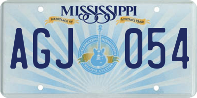 MS license plate AGJ054