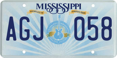MS license plate AGJ058