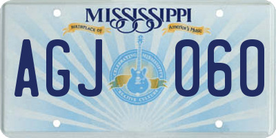 MS license plate AGJ060